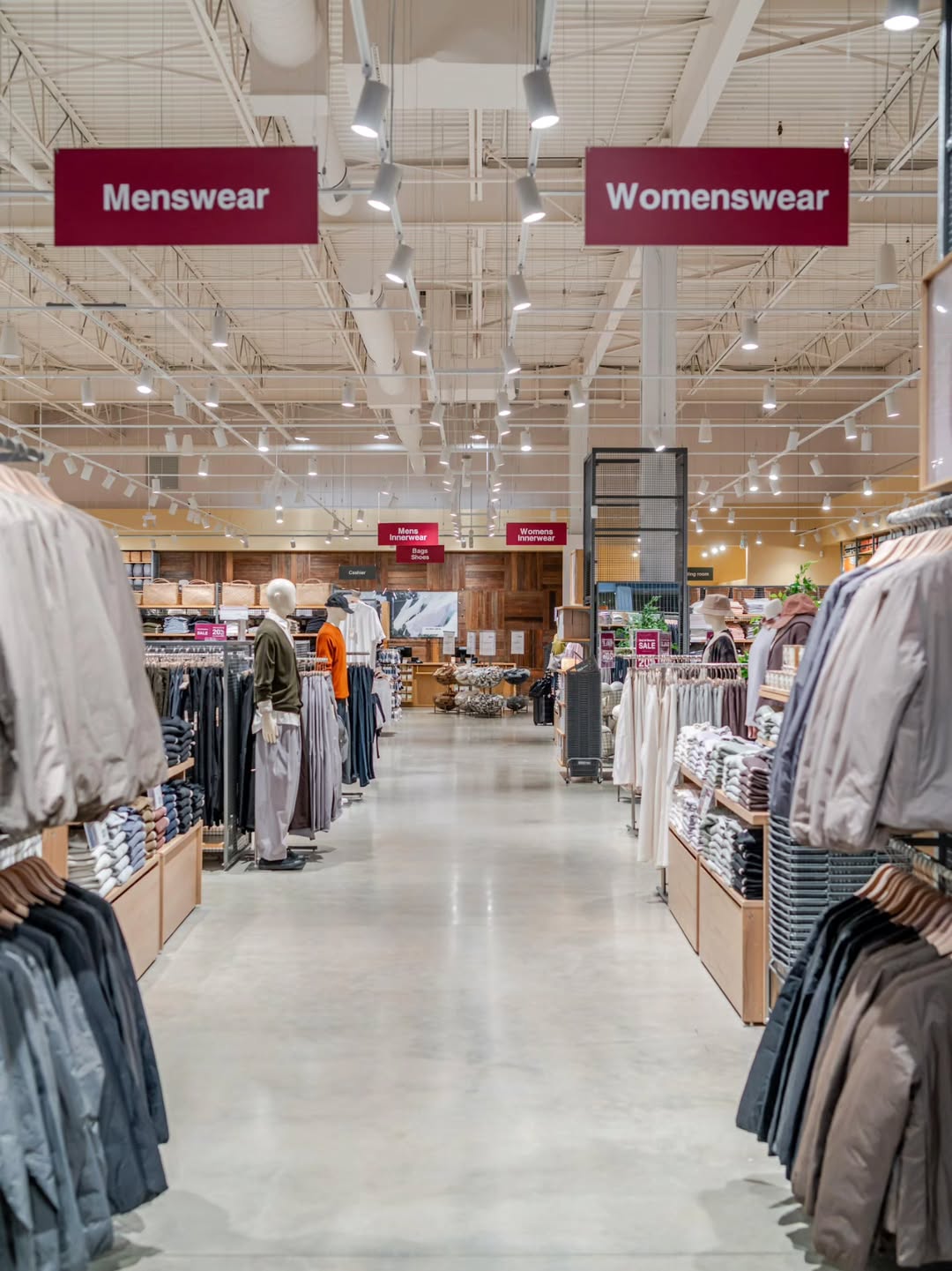 The aisle between menswear and womenswear